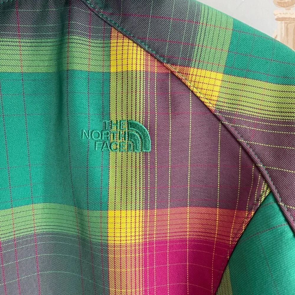 The North Face Women Jacket Size Large Colorblock Hooded Plaid Outdoor Y2K Core - Picture 10 of 16